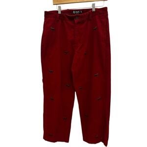 Chaps Ralph Lauren Corduroy Pants Men 33x28 Vintage Dog Black Lab Embroidered